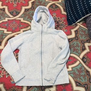 Lululemon light gray scuba hoodie